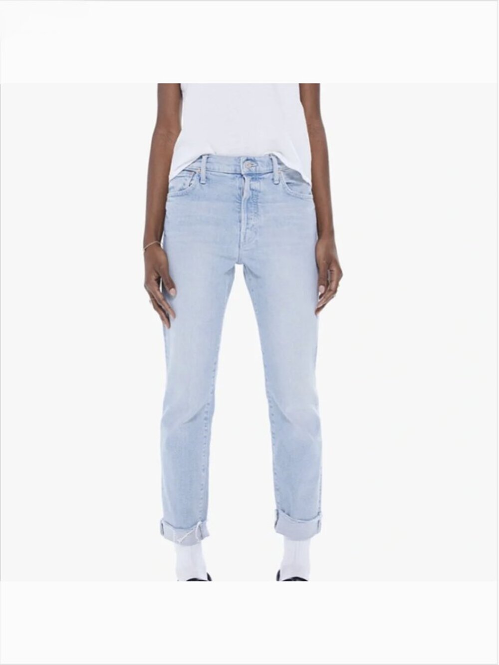 Mother Superior The Scrapper Cuff Ankle Fray Jeans 29 Lonely Hearts Club Blue
